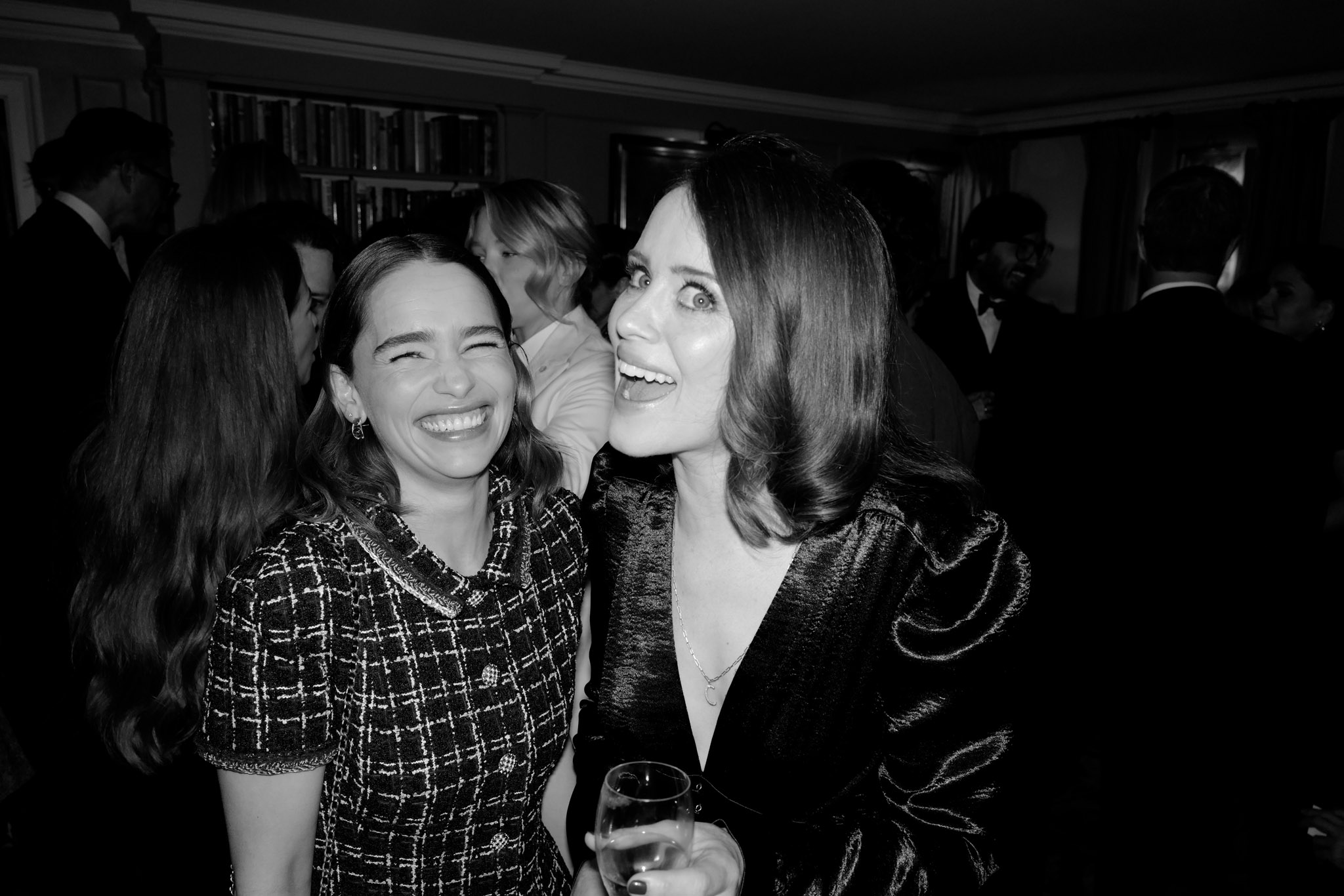 <p>The Night Before - BAFTA 2020. Emilia Clarke + Claire Foy</p>