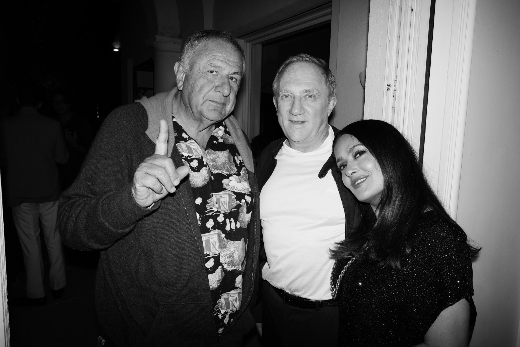 <p> Cannes Film Festival 2021. Jean Pigozzi + François-Henri Pinault + Salma Hayek</p>