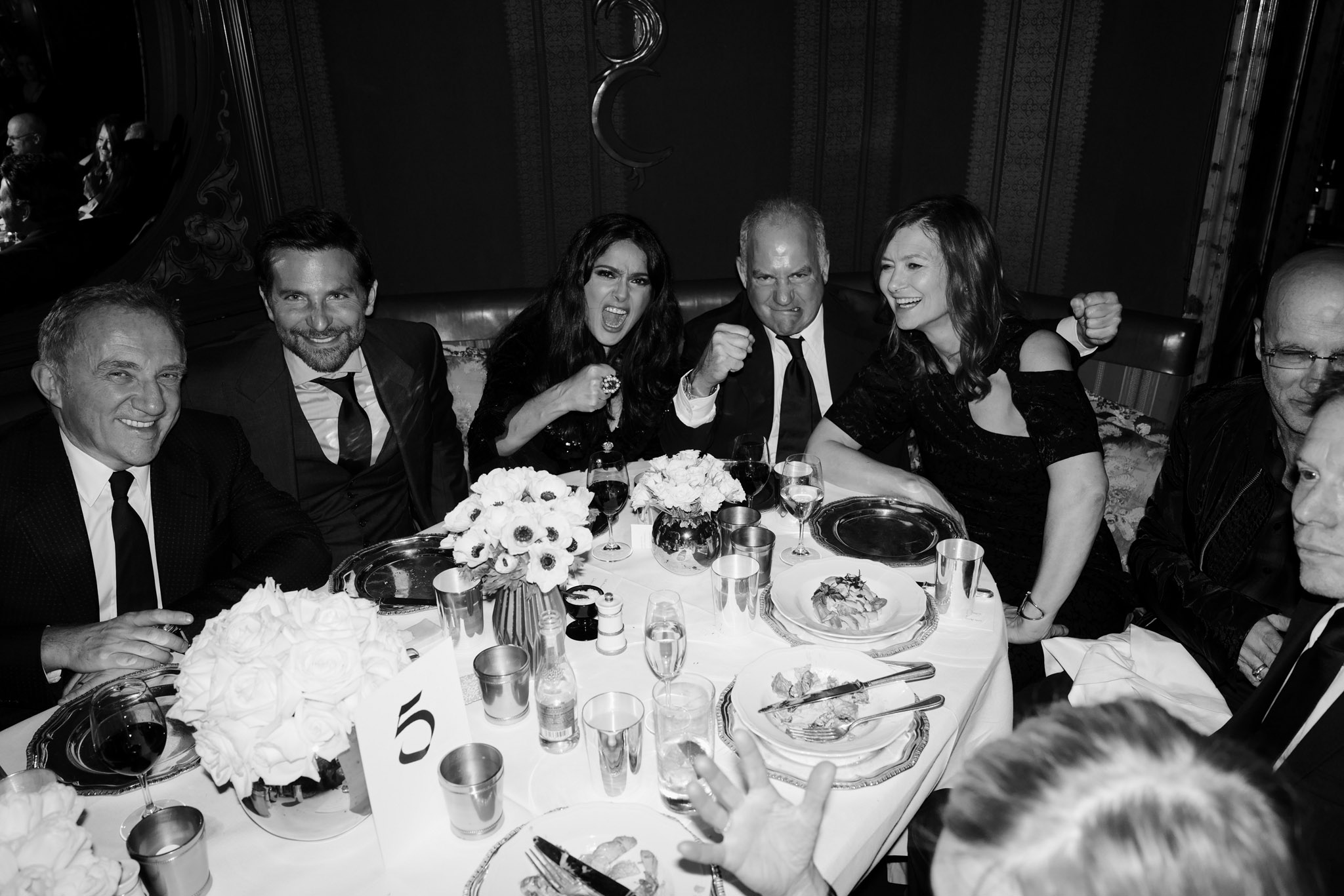 <p>The Night Before BAFTA, Charles Finch &amp; CHANEL 2020. François-Henri Pinault + Bradley Cooper + Salma Hayek + Charles Finch </p>